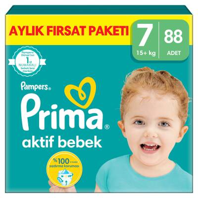 Prima Aktif Bebek, Bebek Bezi 7 Numara, 88 Adet - 1