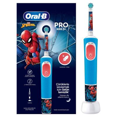 Oral-B Çocuk Şarjlı/Elektrikli Diş Fırçası Spiderman D100 - 2