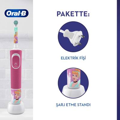 Oral B D100 Çocuk Şarjlı Diş Fırçası Princess - 2