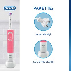 Oral-B D100 Şarj Edilebilir Diş Fırçası 3 Boyutlu Beyazlık Pembe - 3