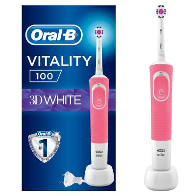 Oral-B D100 Şarj Edilebilir Diş Fırçası 3 Boyutlu Beyazlık Pembe - 2