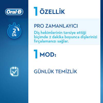 Oral-B D100 Şarj Edilebilir Diş Fırçası 3 Boyutlu Beyazlık Pembe - 8