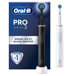 Oral-B Pro 3 - 3900 - Siyah Beyaz 2'li Şarj Edilebilir Diş Fırçası Seti - 2