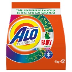 Alo Platinum 4 Kg Fairy Etkili Renkliller Hızlı Çözülme Toz Deterjan - 2