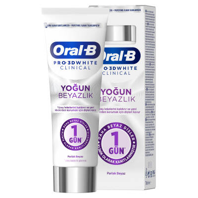 Oral-B Pro 3D White Clinical Yoğun Beyazlık Parlak Beyaz Diş Macunu 75 ml - 3