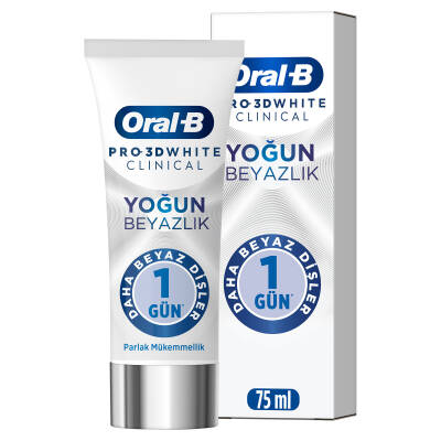 Oral-B Pro 3D White Clinical Yoğun Beyazlık Parlak Mükemmellik Diş Macunu 75 ml - 1