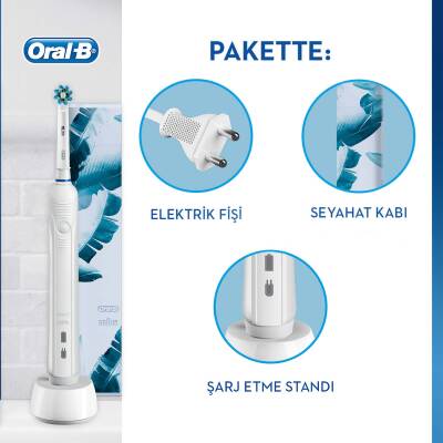 Oral-B Pro 750 Şarj Edilebilir Diş Fırçası Beyaz Özel Seri (Seyahat Kabı Hediyeli) - 3