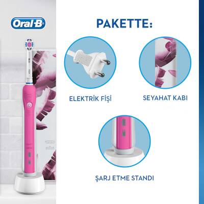 Oral-B Pro 750 Şarj Edilebilir Diş Fırçası Pembe Özel Seri (Seyahat Kabı Hediyeli) - 2