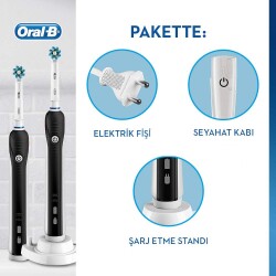 Oral-B Pro 790 Şarj Edilebilir Diş Fırçası Siyah 2'li Avantaj Paketi - 2