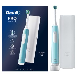 Oral-B Pro Series 1 Mavi Elektrikli Diş Fırçası, 1 Diş Fırçası Başlığı, 1 Seyahat Çantası, Braun Tasarımı - 2