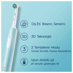 Oral-B Pro Series 1 Mavi Elektrikli Diş Fırçası, 1 Diş Fırçası Başlığı, 1 Seyahat Çantası, Braun Tasarımı - 4