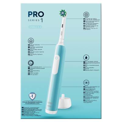 Oral-B Pro Series 1 Mavi Elektrikli Diş Fırçası, 1 Diş Fırçası Başlığı, 1 Seyahat Çantası, Braun Tasarımı - 14