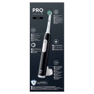 Oral-B Pro Serisi 1 Siyah Elektrikli Diş Fırçası, 1 Diş Fırçası Başlığı, Braun Tasarımı - 14