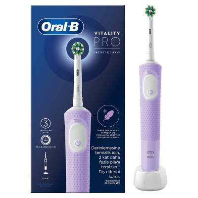 Oral-B Şarjlı/Elektrikli Diş Fırçası Vitality Pro Lila Koruma ve Temizlik - 3