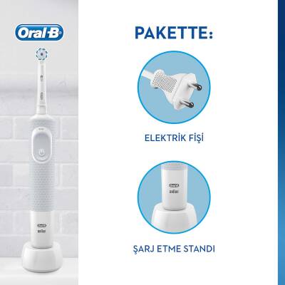 Oral-B Vitality D100 Box Beyaz Şarj Edilebilir Diş Fırçası Sensi Ultrathin - 3