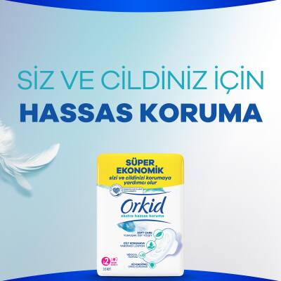 Orkid Extra Hassas Koruma Uzun (Boy 2) Kanatlı Hijyenik Ped 16 Adet - 8