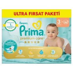 Prima Bebek Bezi Premium Care 3 Numara 96 Adet Ultra Fırsat Paketi - 2