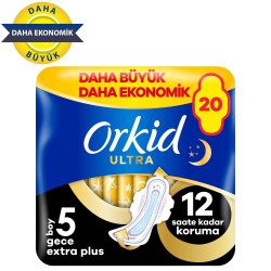 Orkid Hijyenik Ped Ultra Gece Ekstra Plus 20 Adet Dörtlü Paket - 1