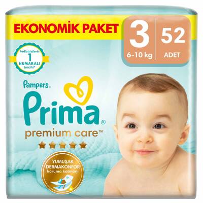 Prima Bebek Bezi Premium Care 3 Beden 52 Adet Midi Jumbo Paket - 1