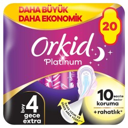 Orkid Platinum Gece Ekstra Hijyenik Ped 20 Adet Dörtlü Paket - 1