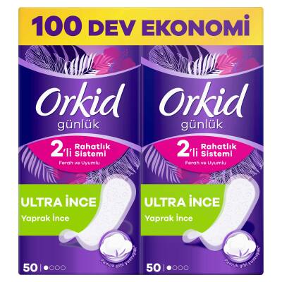 Orkid Yaprak Günlük Ped Normal Dev Ekonomik Paket 100 Ped - 4