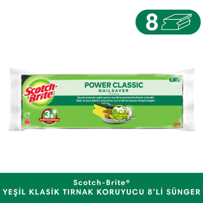 Scotch-Brite® Yeşil Klasik, Tırnak Koruyuculu 8'Li - 1