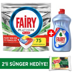 Fairy Platnm Plus 75Yık Blşk Mak Kap+500Ml Hijyn+Sngr Bf Edt - 1