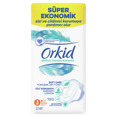 Orkid Extra Hassas Koruma Normal (Boy 1) Kanatlı Hijyenik Ped 20 Adet - 2