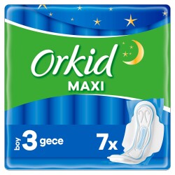 Orkid Maxi Hijyenik Ped Gece Tekli Paket 7 Ped - 1