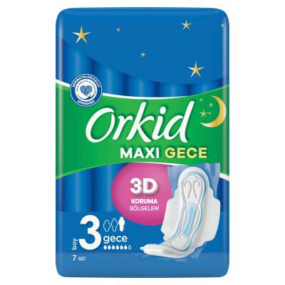 Orkid Maxi Hijyenik Ped Gece Tekli Paket 7 Ped - 2