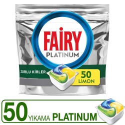 Fairy Platinum Bulaşık Makinesi Deterjanı Kapsülü/Tableti 50 Yıkama Limon Kokulu - 1