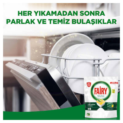 Fairy Hepsi Bir Arada Bulaşık Makinesi Deterjanı Kapsülü/Tableti 70 Yıkama Limon Kokulu - 6