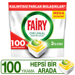 Fairy Hepsi Bir Arada Bulaşık Makinesi Deterjanı Kapsülü/Tableti 100 Yıkama Limon Kokulu - 1