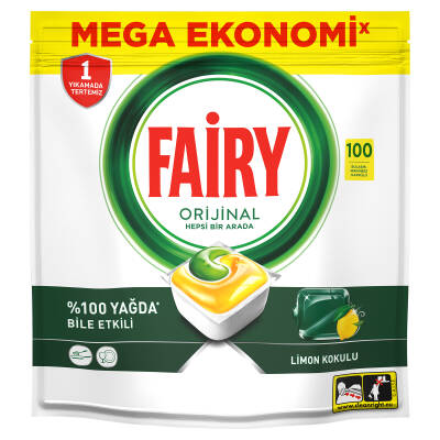 Fairy Hepsi Bir Arada Bulaşık Makinesi Deterjanı Kapsülü/Tableti 100 Yıkama Limon Kokulu - 2