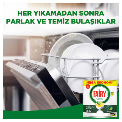 Fairy Hepsi Bir Arada Bulaşık Makinesi Deterjanı Kapsülü/Tableti 100 Yıkama Limon Kokulu - 6