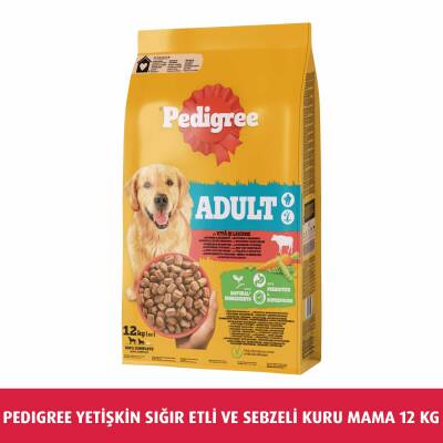 Pedigree Yetişkin Sığır Etli Ve Sebzeli Kuru Mama 12 Kg - 1