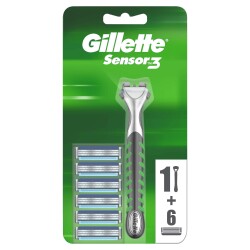 Gillette Sensor3 Tıraş Makinesi + Yedek Tıraş Bıçağı 6'Lı - 1