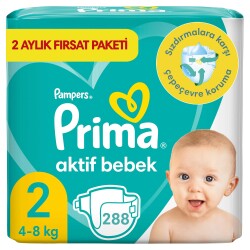 Prima Aktif Bebek 2 Beden 288 Adet 2 Aylık Fırsat Paketi - 1