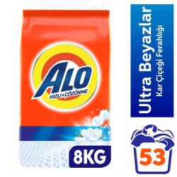 Alo 8 Kg Ultra Beyazlar Kar Çiçeği Ferahlığı Aquapudra Toz Deterjan - 1