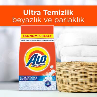 Alo 8 Kg Ultra Beyazlar Kar Çiçeği Ferahlığı Aquapudra Toz Deterjan - 9