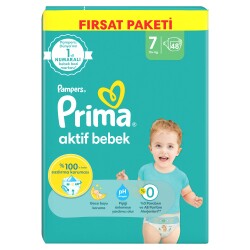 Prima Bebek Bezi Aktif Bebek 7 Beden 48 Adet XX Large Mega Fırsat Paketi - 4