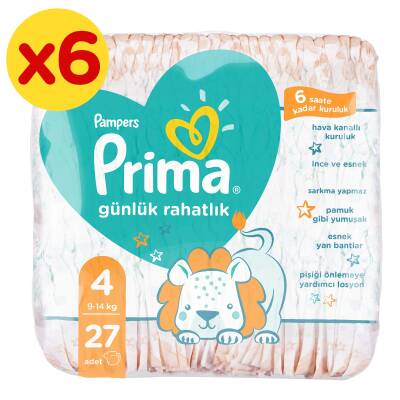 Prima Bebek Bezi Günlük Rahatlık 4 Bdn 27 Adet Tekli Paket x6 - 2