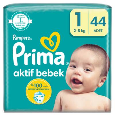 Prima Bebek Bezi Aktif Bebek 1 Beden 44 Adet Standart Paket - 1