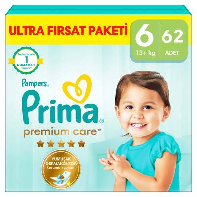 Prıma Bebek Bezı Premıum Care 6 Bd Ekstra L Fırsat Pkı 62 Ad - 1