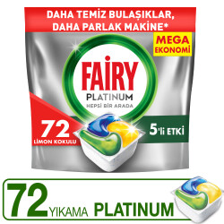 Fairy Platinum Bulaşık Makinesi Deterjanı Kapsülü/Tableti 72 Yıkama Limon Kokulu - 1