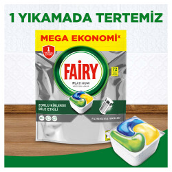 Fairy Platinum Bulaşık Makinesi Deterjanı Kapsülü/Tableti 72 Yıkama Limon Kokulu - 7