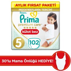 Prima Külot Bez 5 Beden İkiz Paket 34 lü 3'lu Mama Önlüğü Hediye - 1