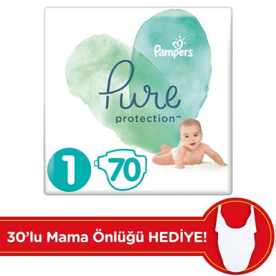 Prima Pampers Pure Bebek Bezi 1 Beden 35x2 Mama Önlüğü Hediye - 1