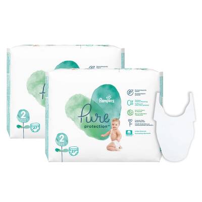 Prima Pampers Pure Bebek Bezi 2 Beden 27x2 Mama Önlüğü Hediye - 2