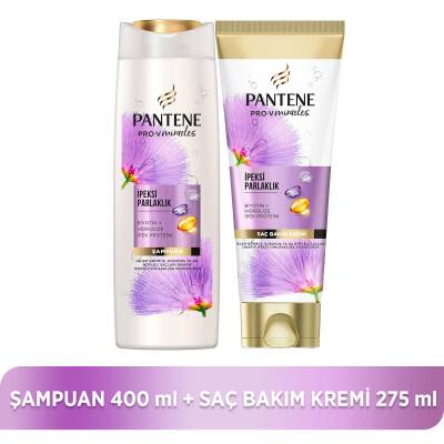 Pantene Pro-V Miracles İpeksi Parlaklık 400 Ml Şampuan + 275 Ml Saç Bakım Kremi  - 1